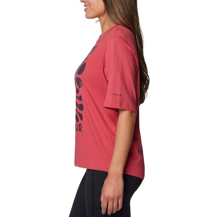 Columbia North Cascades Women's Casual T-Shirt, Daredevil/Floral Groove, X-Large