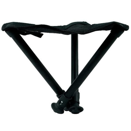 Walkstool - Comfort Model - Black and Silver - 3 Legged Folding Stool in Aluminium - Height 45 cm - Foldable Stool - Maximum Load 200 kg - Made in Sweden