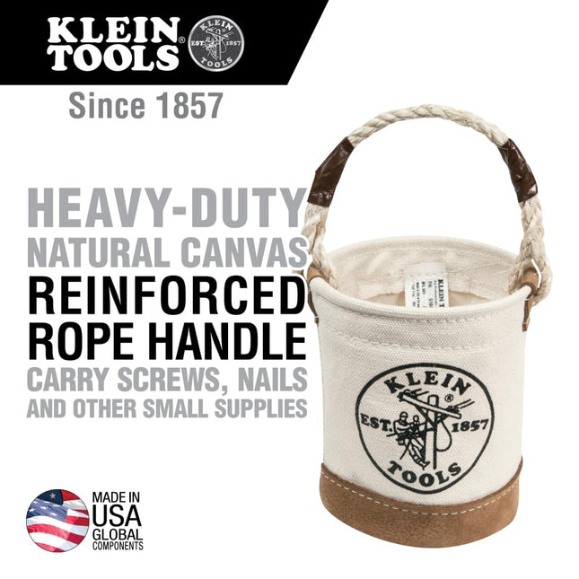 KLEIN TOOLS 5104MINI Mini Tool Bucket, Leather-Bottom