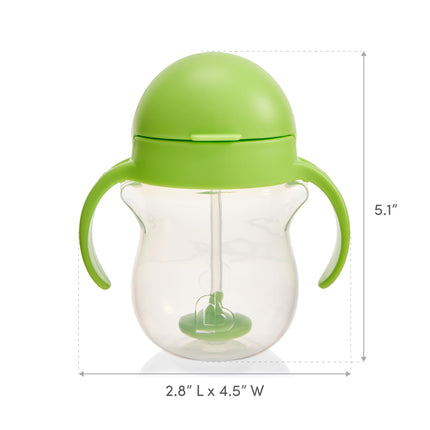 Munchkin Click Lock Weighted Straw Cup, 7 Ounce, Blue/Green, Pack of 2
