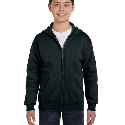 Hanes Boys' Eco Smart Zip Hoodie, Black, Large
