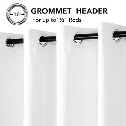 Deconovo Rideaux 100% Occultants avec Doublure Noire, Rideaux Isolants Thermiques Anti-Bruit à Oeillets, Double Couche Assombrissant la Pièce pour Chambre à Coucher, Crèche, Bureau à Domicile, 1 Panneau, Blanc Pur, 100W x 84L