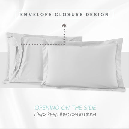 Elegant Comfort 3-Piece Box Stitched Down Alternative Comforter with Shams - Ultra Soft for All Season Duvet Insert with Corner Tabs, Plush Cozy 3PC Comforter Set, Twin, White