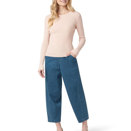HUE Women's Fashion Denim Jean Skimmer Leggings, Medium Wash - Barrel Leg, S