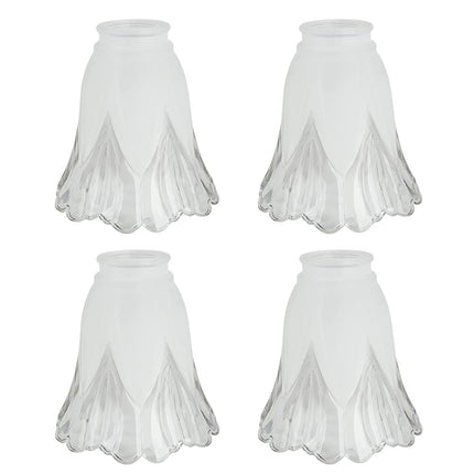 Aspen Creative 23160-4 Transitional Clear & Sandblasted Ceiling Fan Shade, 2-1/8" Fitter, 5-1/4" Diameter x 5-1/8" Height, 4 Pack Replacement Glass, Two Tone