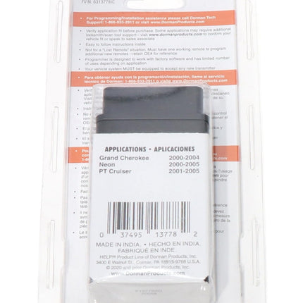Dorman 13778 Keyless Entry Remote 3 Button Compatible with Select Models (OE FIX)