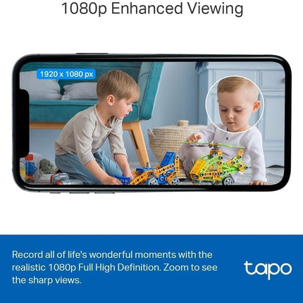 Tapo RIIMUHIR TP-Link Smart Home Security WiFi Camera, Records in 1080p (Full HD) | Up to 30 ft Night Vision | Up to 128 GB microSD Card Slot | Works w/Alexa and Google C100