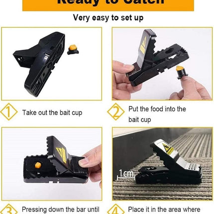 Feeke Mouse Traps, Mice Traps for House, Small Mice Trap Indoor Quick Effective Sanitary Safe Mousetrap Catcher for Family and Pet - 6 Pack, (M01-6Pack)