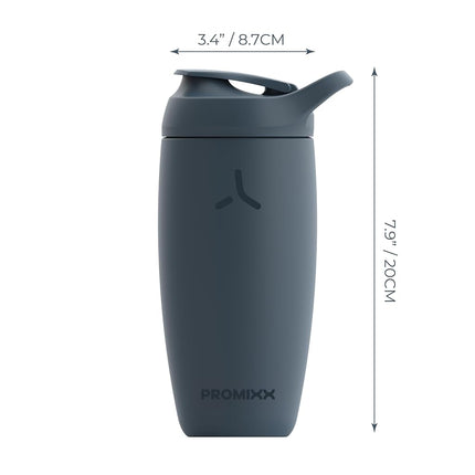 PROMIXX Pursuit Insulated Steel Shaker Bottle 550ml, Midnight Blue