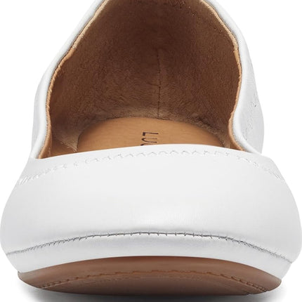 Lucky Brand Women's Emmie Ballet Flats (7 C/D US, Bright White)