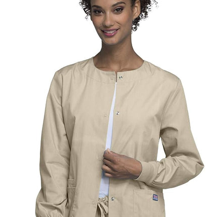 Cherokee Women's Snap Front Long Sleeve Warm-Up Ja