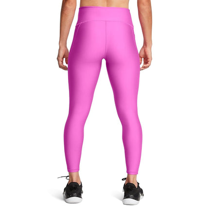 Under Armour Women's HeatGear Armour High Waisted Ankle No-Slip Leggings Trousers, (572) Vivid Magenta/White, X-Large