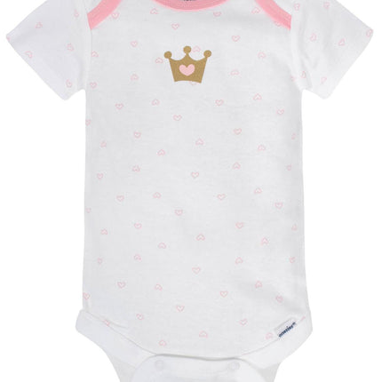 Gerber Baby-Girls 8-Pack Short Sleeve Onesies Bodysuits, Castle, 0-3 Months