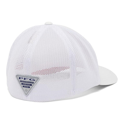 Columbia Unisex PFG Mesh Ball Cap, White, Vivid Blue, USA Flag, Large/X-Large
