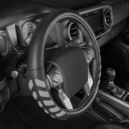 Cubierta de Volante de Camión de Cuero Sintético Negro UltraSport de Cató, Tamaño Grande de 16 Pulgadas, Duradera y Cómoda con Agarre Avanzado, Cubierta de Volante para Camión, Auto, Camioneta, SUV