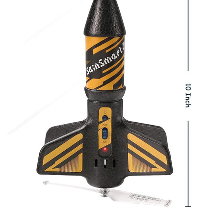 SainSmart Jr. Rocket Launcher for Kids - Motorized Air Rocket, Self-Launching Outdoor Toy for Age 8-12 with Parachute Safely Land, Launch up to 200 ft, Black