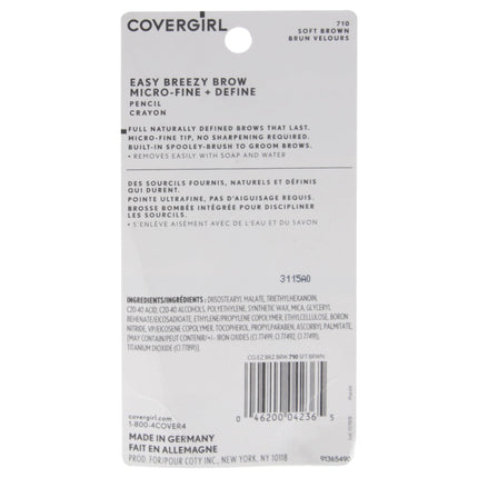 Lápiz de cejas Easy Breezy Brow - 710 Soft Brown de CoverGirl para mujer - 0.003 oz