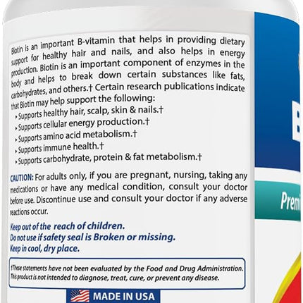 Best Naturals Biotin (Also Called Vitamin B7), 10,000 mcg 365 Tablets (365 Count (Pack of 2))