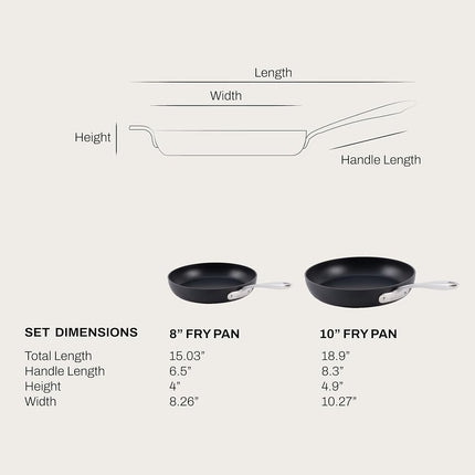 All-Clad 2100090557 E785S264 HA1 Ensemble de 2 poêles antiadhésives en aluminium anodisé dur, 20 et 25 cm, résistantes au lave-vaisselle, sans PFOA, noir