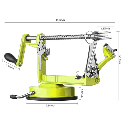 Apple Peeler Corer, Long Lasting Chrome Cast Magnesium Alloy Apple Peeler Slicer Corer with Stainless Steel Blades and Powerful Suction Base for Apples and Potato(SpringGreen)