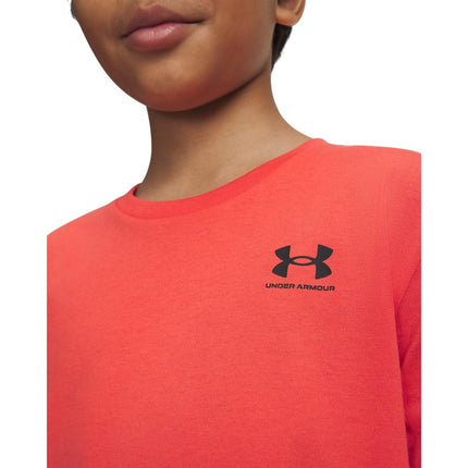 Under Armour Boys Sportstyle Left Chest T-Shirt Red S