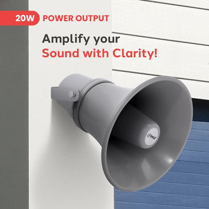 Pyle Indoor/Outdoor PA Horn Speaker, 9.7 Inch PA Speaker Loud Sound with 70V Transformer 20-Watt Mounting Included