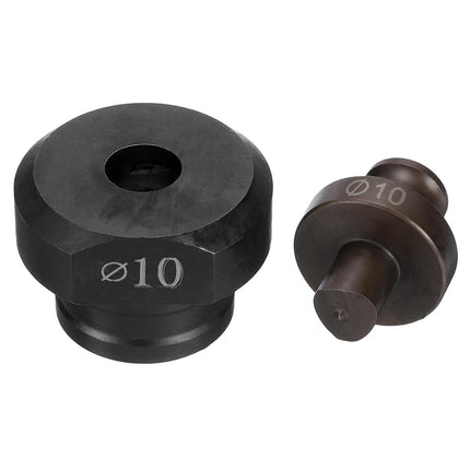 HARFINGTON Hydraulic Hole Punch Die 10mm Precise Round Hole Electric Punching Kit for MHP-20 JP-20 Machine, Burgundy & Black