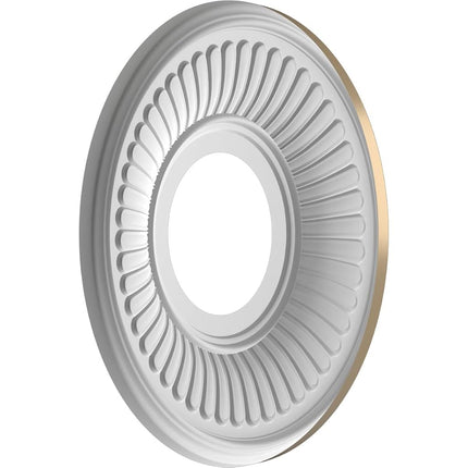 Ekena Millwork 10"OD x 3 1/2"ID x 3/4"P Berkshire Thermoformed PVC Ceiling Medallion (Fits Canopies up to 4 1/2"), Universal Metallic Champagne Mist