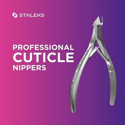 STALEKS PRO Professional Series Cuticle Nippers Smart 31 7mm Manicure Pedicure Tools Salon Home Use Made in EU (NS-31-7)