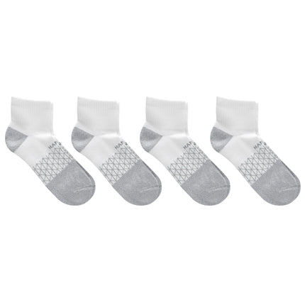 Hanes Men's Absolute Active Cushioned Ankle, Moisture Wicking Socks, Seamless Toe, 4-Pack, White/Gray Marl, 4.5-12 UK