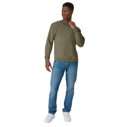 Hanes Men's EcoSmart Fleece, Big & Tall, Pullover Crewneck Sweatshirt, 1 Or 2 Pack, Fatigue Green, M