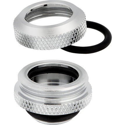 Corsair Hydro X Series XF Hardline 14mm OD Fittings, Four Pack (G1/4 Inch BSPP Port Threads, Solid Brass Durability, Double O-Ring Design, Compatible with Additional Hydro X Adapters) Chrome