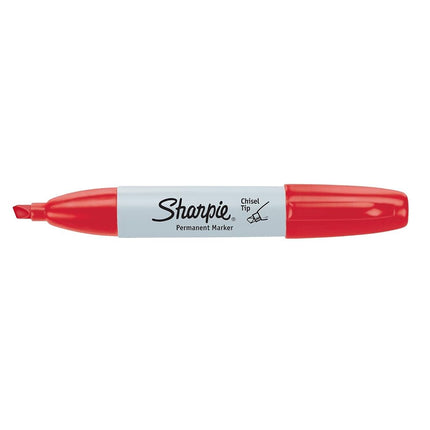 Sharpie Permanent Marker, Chisel Tip, Red, 2 Markers Per Order (38283)