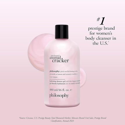philosophy hydrating shower gel pink frosted animal cracker, 480ml