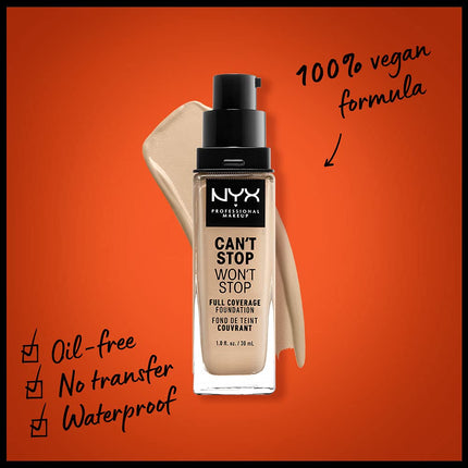 NYX Professional Makeup Can't Stop Won't Stop Full Coverage Liquid Foundation - 6.3 Warm Vanilla