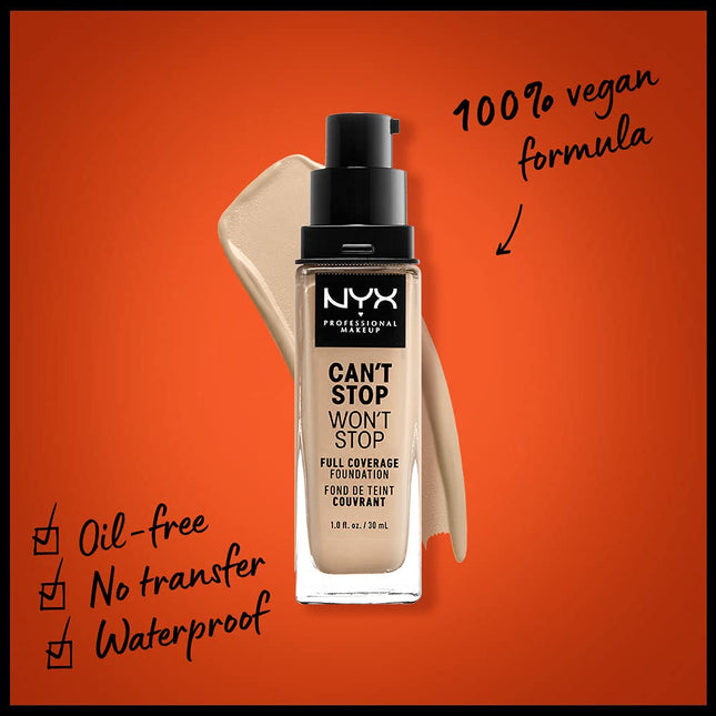 NYX Professional Makeup Can't Stop Won't Stop Full Coverage Liquid Foundation - 6.3 Warm Vanilla