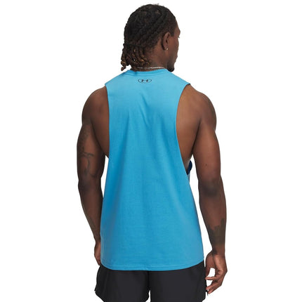 Under Armour Men's Sportstyle Left Chest Cut-Off T-Shirt, (452) Ether Blue / / Black, S