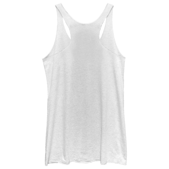 Top sin mangas deportivo con espalda de nadador para mujer STAR WARS R2d2 brillante, blanco jaspeado, pequeño