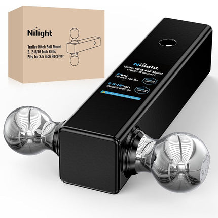 Nilight Multi-Ball Trailer Hitch Ball Mount, 2 & 2