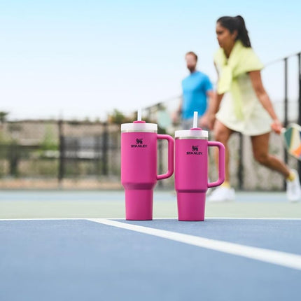 Stanley Quencher H2.0 FlowState Tumbler, Vacuum-Insulated, Stainless Steel, with Lid and Straw for Water, Iced Tea, Coffee, Smoothies and More, Fuchsia, 1.2 Litres