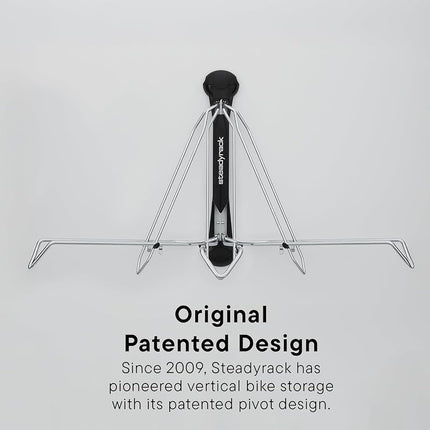 Steadyrack Bike Rack – Pivoting Mountain Bike Rack, Holds Up to 35 kg, Fits 24"-29" Wheels, 2.1"-2.8" Tyres, Foldable Wall Mount for Space-Saving Bicycle Storage - 2 Pack