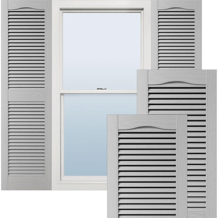 Ekena Millwork LL1C12X02400BD 12" W x 24" H Open Shutters with Center Slits Lifetime Vinyl Top with Fastener (Pair) Bordeaux