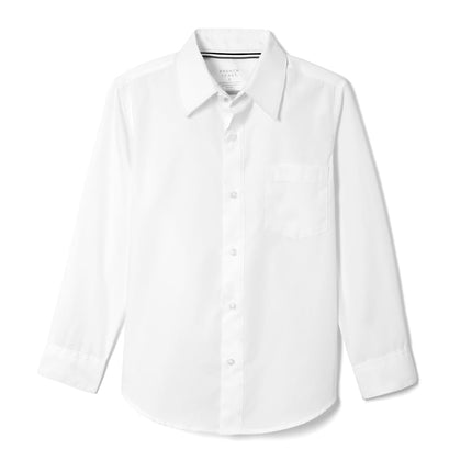 French Toast Men's Long Sleeve Dress Shirt with Expandable Collar, White, Large