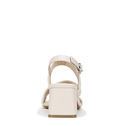 LifeStride Women's Celia Slingback Strappy Dress Sandals Heeled, Bone, 9.5 Wide