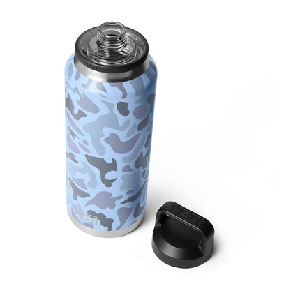 YETI Rambler 36 oz Bottle, Leakproof, Vacuum Insulated, Stainless Steel with Chug Cap, Blue Camo