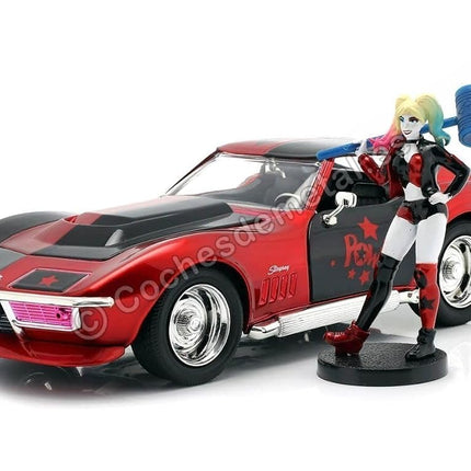 Jada 1:24 1969 Corvette con figura de Harley Quinn