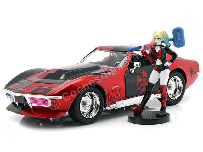 Jada 1:24 1969 Corvette with Harley Quinn Figure