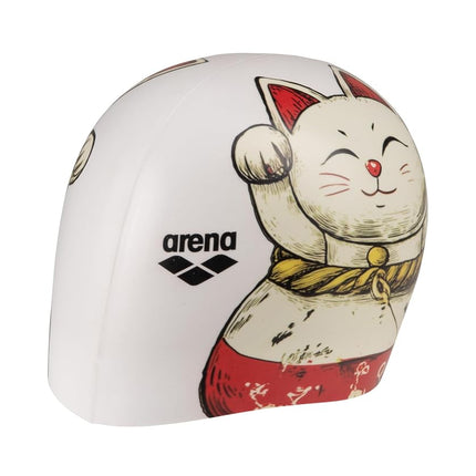 Arena HD Unisex Elastic Silicone Swim Cap, Training Water Sports Fitness Swimming Gear, Pool Hat Frequent Use, Arena Neko, One Size
