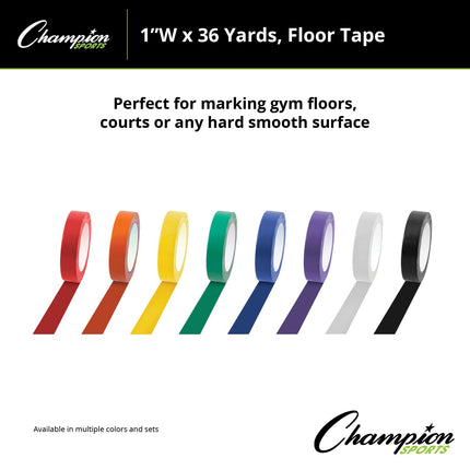 Champion Sports 1" x 36yd Floor Marking Vinyl Tape, Black
