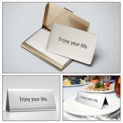 30 Pieces 304 Stainless Steel Metal Business Cards Blank Steel Card Laser Engraving Stainless Cards for House Office Customer DIY Gift Plate Cards, 86 x 54 mm (0.8mm Thickness)
